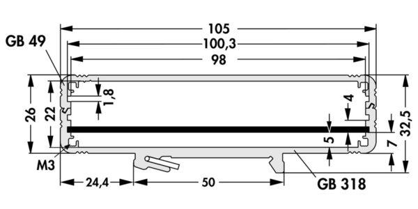 Miniature aluminium casing - AKG 105 26 100 ME KL - Image 2