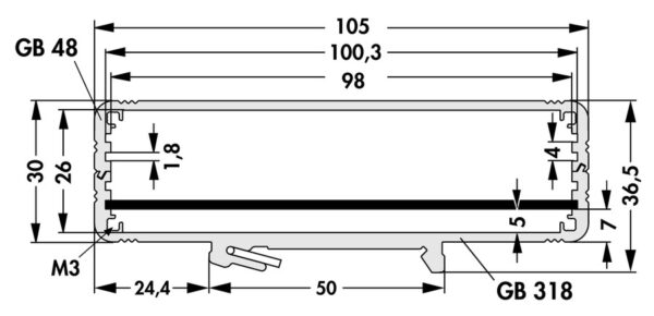 Miniature aluminium casing - AKG 105 30 100 ME KL - Image 2