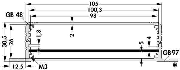 Miniature aluminium casing - AKG 105 30 100 SA L - Image 3