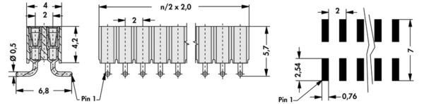 Female headers - BLY 8 SMD 100 B TR - Image 2