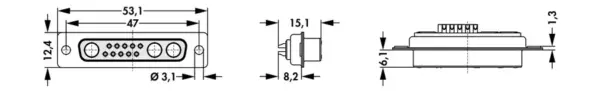 D-Sub mixed layout connectors - DBM 13W3 L GN UN - Image 2