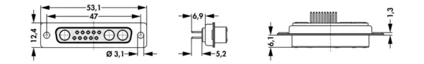 D-Sub mixed layout connectors - DBM 13W3 T RCS M3 - Image 2