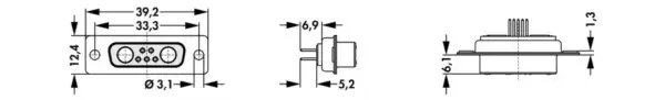 D-Sub mixed layout connectors - DBM 7W2 T RCS UN - Image 2