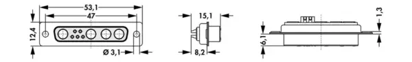 D-Sub mixed layout connectors - DBM 9W4 L GN UN