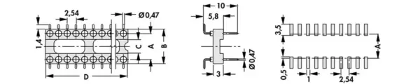 High-precision sockets and plugs for DIL-IC - DIL 08 SMD SK5 Z Z - Image 2