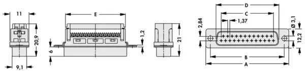 D-Sub connector for flat ribbon cable - DS BK 09 - Image 3