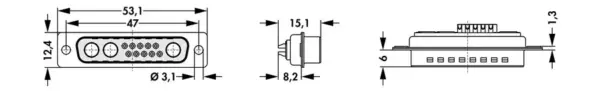 D-Sub mixed layout connectors - DSM 13W3 L - Image 2