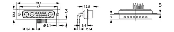 D-Sub mixed layout connectors - DSM 13W3 TA - Image 2