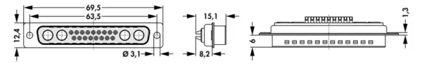 D-Sub mixed layout connectors - DSM 21WA4 L - Image 2