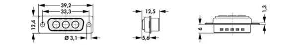 D-Sub mixed layout connectors - DSM 3W3 L GNS UN