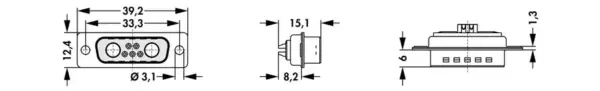 D-Sub mixed layout connectors - DSM 7W2 L GNS M3 - Image 2