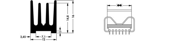 Heatsinks for DIL-IC, PLCC and SMD - ICK 1000 H - Image 3