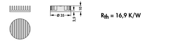 Heatsinks for LEDs - ICK LED R 35 x 10 - Image 3