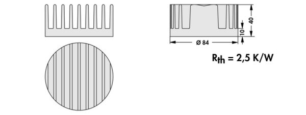 Heatsinks for LEDs - ICK LED R 84 x 40 - Image 2