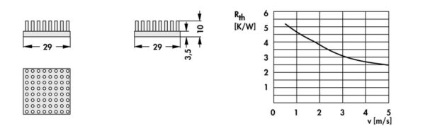 Pin heatsinks - ICK S 29 x 29 x 10 - Image 2