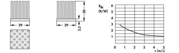 Pin heatsinks - ICK S 29 x 29 x 30 - Image 3