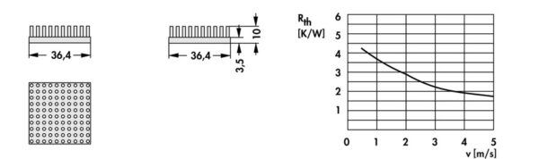 Pin heatsinks - ICK S 36 x 36 x 10 - Image 2