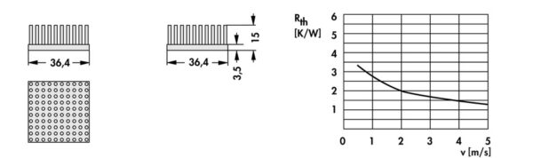 Pin heatsinks - ICK S 36 x 36 x 15 - Image 2