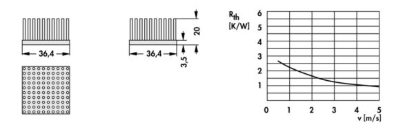 Pin heatsinks - ICK S 36 x 36 x 20 - Image 2