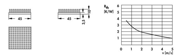 Pin heatsinks - ICK S 45 x 45 x 10 - Image 2