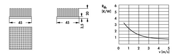 Pin heatsinks - ICK S 45 x 45 x 20 - Image 2