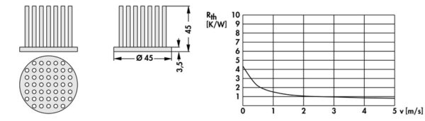 Pin heatsinks - ICK S R 45 x 45 - Image 2