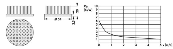 Pin heatsinks - ICK S R 54 x 20 - Image 3