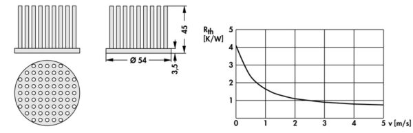 Pin heatsinks - ICK S R 54 x 45 - Image 3