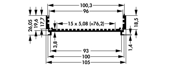 Enclosure profiles for combination cases - KO E 2 KO FR 1 100 MS mit Deckel - Image 2