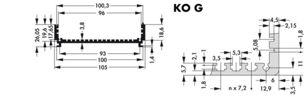 Enclosure profiles for combination cases - KO E 2 KO FR 1 100 MS mit Deckel - Image 4