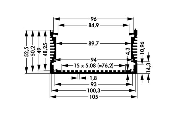 Enclosure profiles for combination cases - KO FR 1 KO H 2 120 MS mit Deckel - Image 3