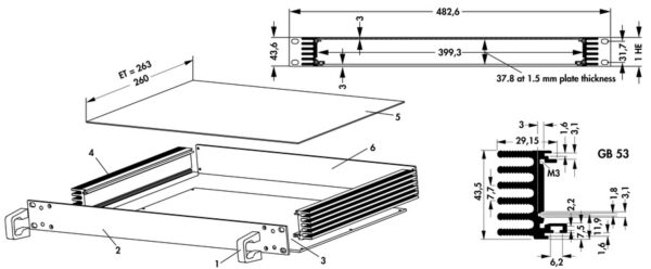 19" plug-in box with cooling fins - KRE 1 84 260 - Image 3