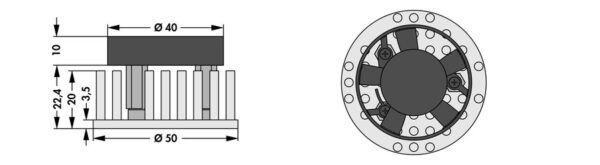 Heatsinks for LEDs - LA LED 50 x 20 Aluminium natur