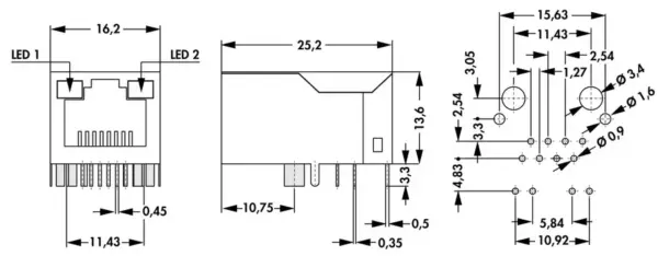 RJ 45 connectors - RJ 45 LED - Image 3