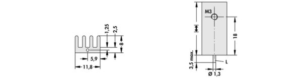 Extruded heatsinks for PCB mounting - SK 470 50 STS