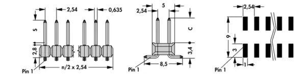 Male headers - SL 11 SMD 062 72 S B TR