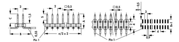 Male headers - SLY 8 SMD 062 14 S SM